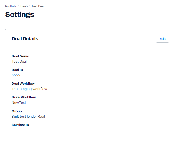 Settings page